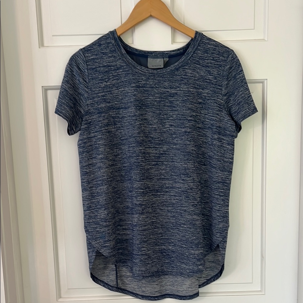 Athleta Casual Heathered Blue Women's Tee